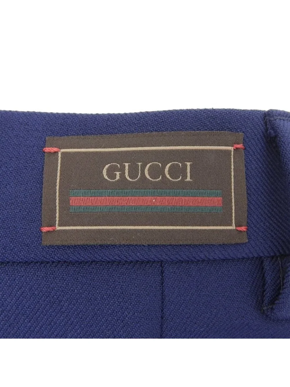 Gucci Zapai Side Line Zipper Fly Trousers Fluid Drill Pants Navy 44